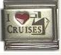 Red heart laser - I love cruises 9mm Italian charm
